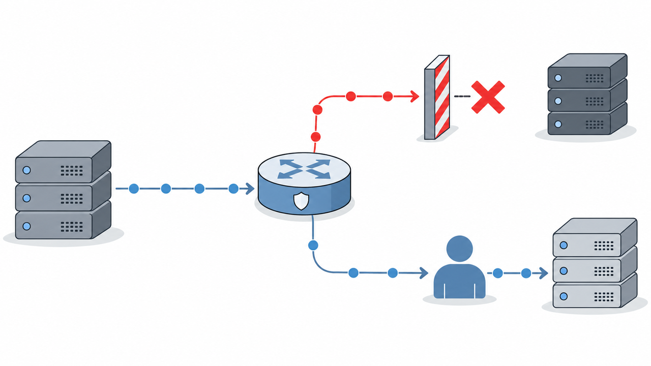 Technical illustration of a system circuit breaker routing data paths.